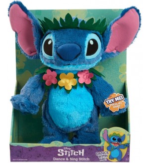 Интерактивна играчка Disney - Stitch, танцуваща и пееща фигура, 38 cm