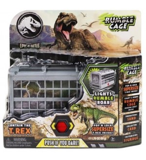 Интерактивна играчка Jurassic World - Динозавър T-Rex в клетка 
