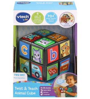 Интерактивна играчка Vtech - Завърти и научи, Куб с животни