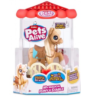 Интерактивна играчка Zuru Pets Alive - Пони с конюшня