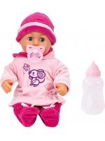 Интерактивна кукла Bayer First Words Baby - Розова рокля с мишле, 38 cm