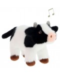 Интерактивна плюшена играчка Keel Toys Keeleco - Черно-бяла крава със звук, 15 cm