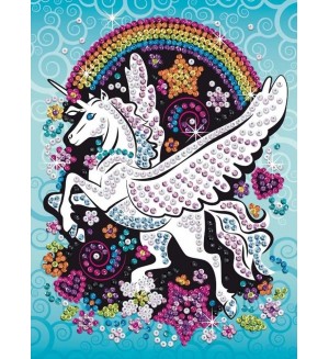 Творчески комплект Sequin Art - Изкуство с пайети, Летящ еднорог Творчески комплект Sequin Art - Изкуство с пайети, Летящ еднорог
