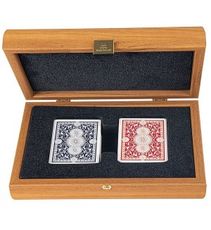 Карти за игра Manopoulos - В дървена кутия, светъл орех