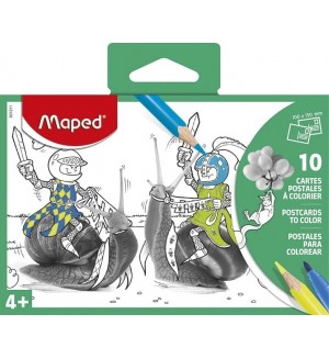 Картички за оцветяване Maped Creativ - 10 броя, асортимент