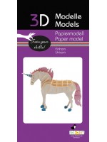 Картонен 3D модел за сглобяване Fridolin - Еднорог Картонен 3D модел за сглобяване Fridolin - Еднорог