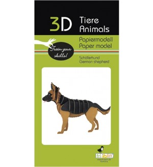 Картонен 3D модел за сглобяване Fridolin - Куче немска овчарка