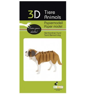 Картонен 3D модел за сглобяване Fridolin - Куче санбернар