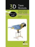 Картонен 3D модел за сглобяване Fridolin - Папагал Картонен 3D модел за сглобяване Fridolin - Папагал
