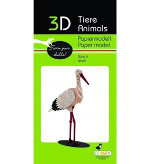 Картонен 3D модел за сглобяване Fridolin - Щъркел Картонен 3D модел за сглобяване Fridolin - Щъркел