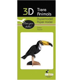 Картонен 3D модел за сглобяване Fridolin - Тукан Картонен 3D модел за сглобяване Fridolin - Тукан