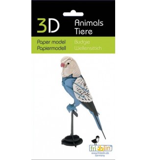 Картонен 3D модел за сглобяване Fridolin - Вълнист папагал Картонен 3D модел за сглобяване Fridolin - Вълнист папагал