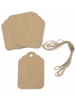 Картонени тагове Ем Арт - Заоблени ъгли, 5.8 x 8.5 cm (12 бр.)