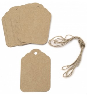 Картонени тагове Ем Арт - Заоблени ъгли, 5.8 x 8.5 cm (12 бр.)
