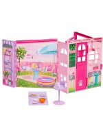 Къща за кукли Barbie - Weekend Escape House, с 10 аксесоара и коте