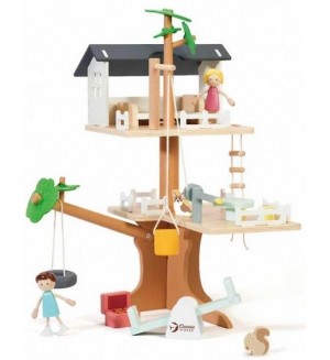 Къща за кукли Classic World - На дърво, с аксесоари 