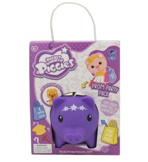 Касичка прасенце Boti Pocket Money Piggies - Лилава, с аксесоари