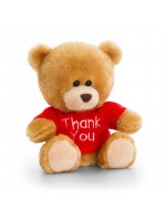 Keel Toys Плюшено мече с червена тениска Thank you