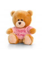 Keel Toys Плюшено мече с розова тениска Thank you