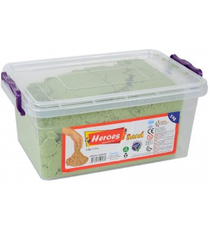 Kинетичен пясък Heroes - 5 kg, зелен