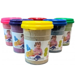 Кинетичен пясък Heroеs - С капаче с фигурка, натурален, 200 g