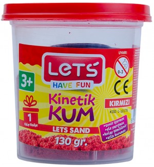 Кинетичен пясък Let's - Червен, 130 g