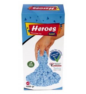  Кинетичен пясък в кутия Heroes – Син цвят, 1000 g