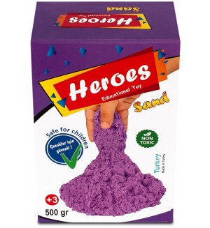 Кинетичен пясък в кyтия Heroes – Лилав цвят, 500 g