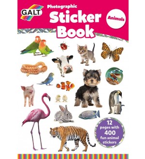 Книжка със стикери Galt - Животни