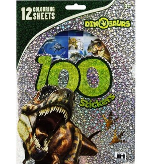 Книжка със 100 стикера Sense - Динозаври