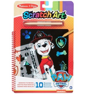 Книжка със скреч картини Melissa & Doug - Маршал от Пес Патрул 