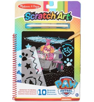 Книжка със скреч картини Melissa & Doug - Скай от Пес Патрул