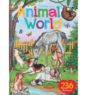 Книжка със стикери Depesche - Животински свят