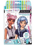 Книжка със стикери и шаблони Make it Real - Pastel Pop, Моден дизайнер