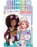 Книжка със стикери и шаблони Make it Real - Pretty Kitty, Моден дизайнер
