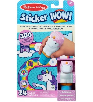 Книжка със стикери Melissa & Doug - Еднорози, с печат