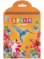 Книжка със стикери по номера Moxy - Птици и цветя