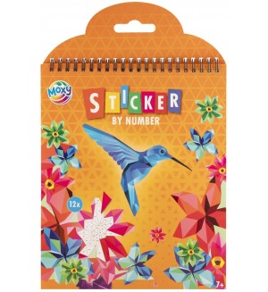 Книжка със стикери по номера Moxy - Птици и цветя