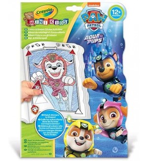 Книжка за оцветяване Crayola Mini Kids - Paw Patrol, със стикери