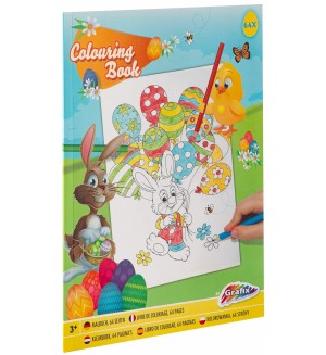 Книжка за оцветяване Grafix - Великден, 64 картини