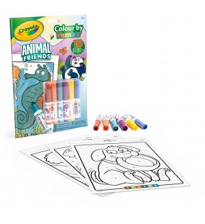 Книжка за оцветяване по номера Crayola - Animal friends