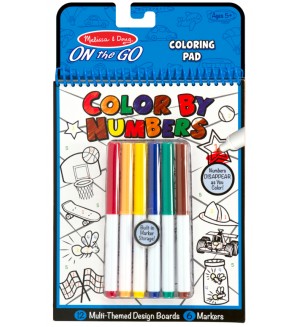 Книжка за оцветяване по номера Melissa & Doug - Синя