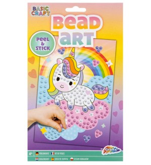 Книжка за оцветяване с мъниста Grafix - Еднорог, А5