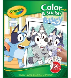 Книжка за оцветявне Crayola Bluey - 50 стикера