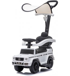 Кола за яздене с дръжка Chipolino - Mercedes G350d, бяла