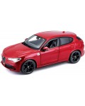 Метална количка Bburago - Alfa Romeo Stelvio, 1:24, червена