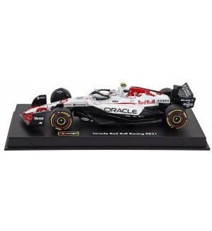 Колекционерски модел Bburago Състезателни: Автомобили - Red Bull F1 RB21 Team Oracle Racing #22 Yuki Tsunoda 12th Japan GP (Suzuka) Formula 1 (2025) (with pilot and showcase)