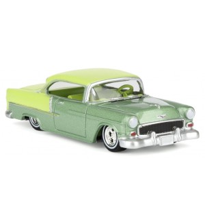 Колекционерски модел Greenlight Ретро: Автомобили - Chevrolet Bel Air Lowrider (Crocus Yellow & Laurel Green Two-Tone) (California Lowriders Series 7) (1956)