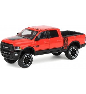 Колекционерски модел Greenlight Съвременни: Автомобили - Dodge Ram 2500 Power Wagon (Flame Red & Black) (2017)