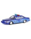 Колекционерски модел Greenlight Съвременни: Автомобили - Ford Crown Victoria Lowrider (Blue with Lightbar) (California Lowriders Series 7) (1992)